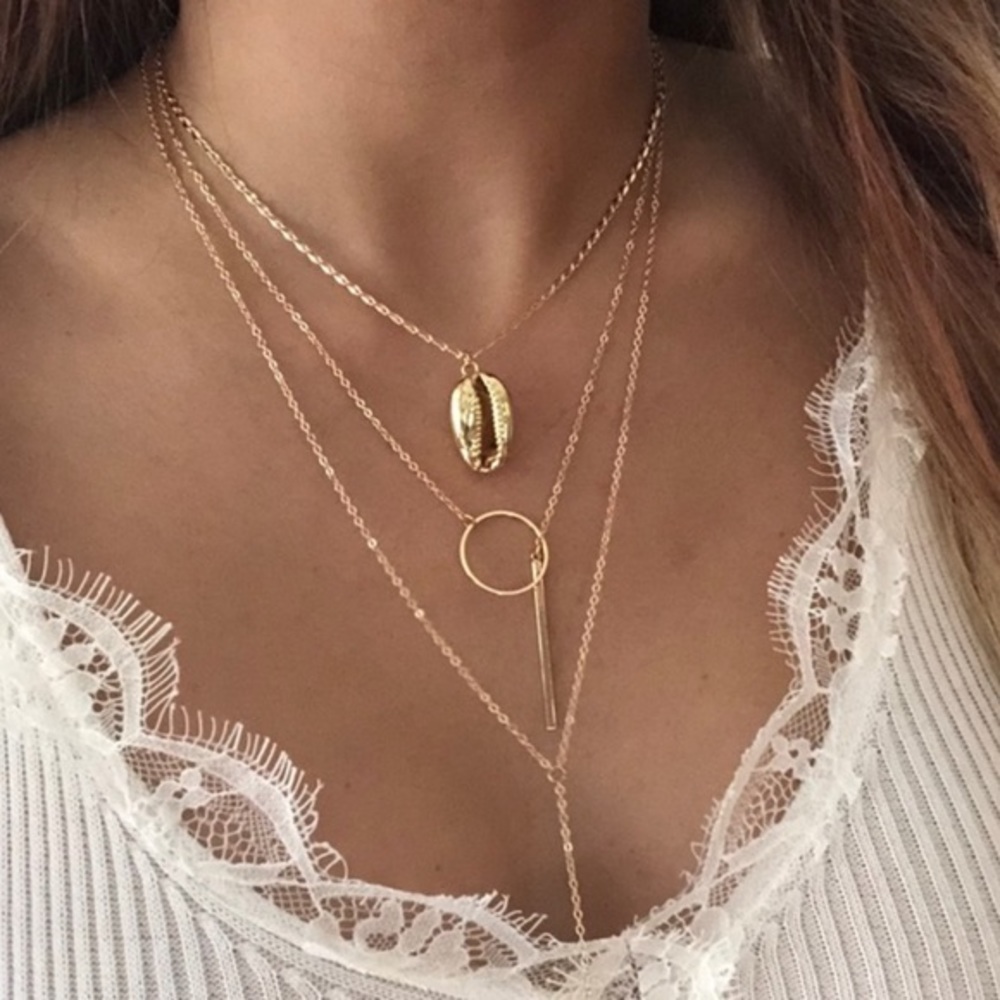22k Gold Plated Lariat Bar Necklace